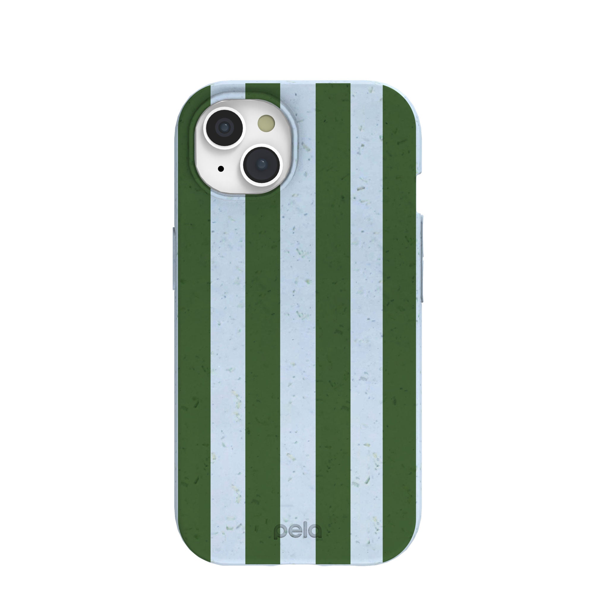 Powder Blue Big Evergreen Stripes iPhone 15 Case – Pela Case