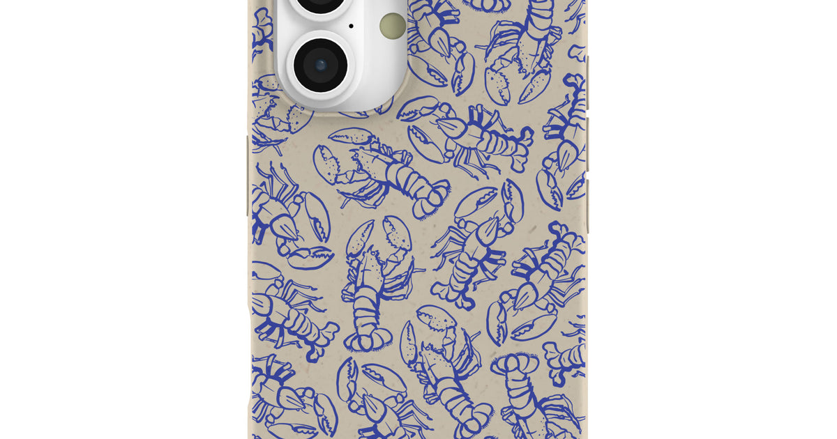 London Fog Blue Lobster iPhone 16 Case – Pela Case London Fog Blue Lobster iPhone 16 Case – Pela Case