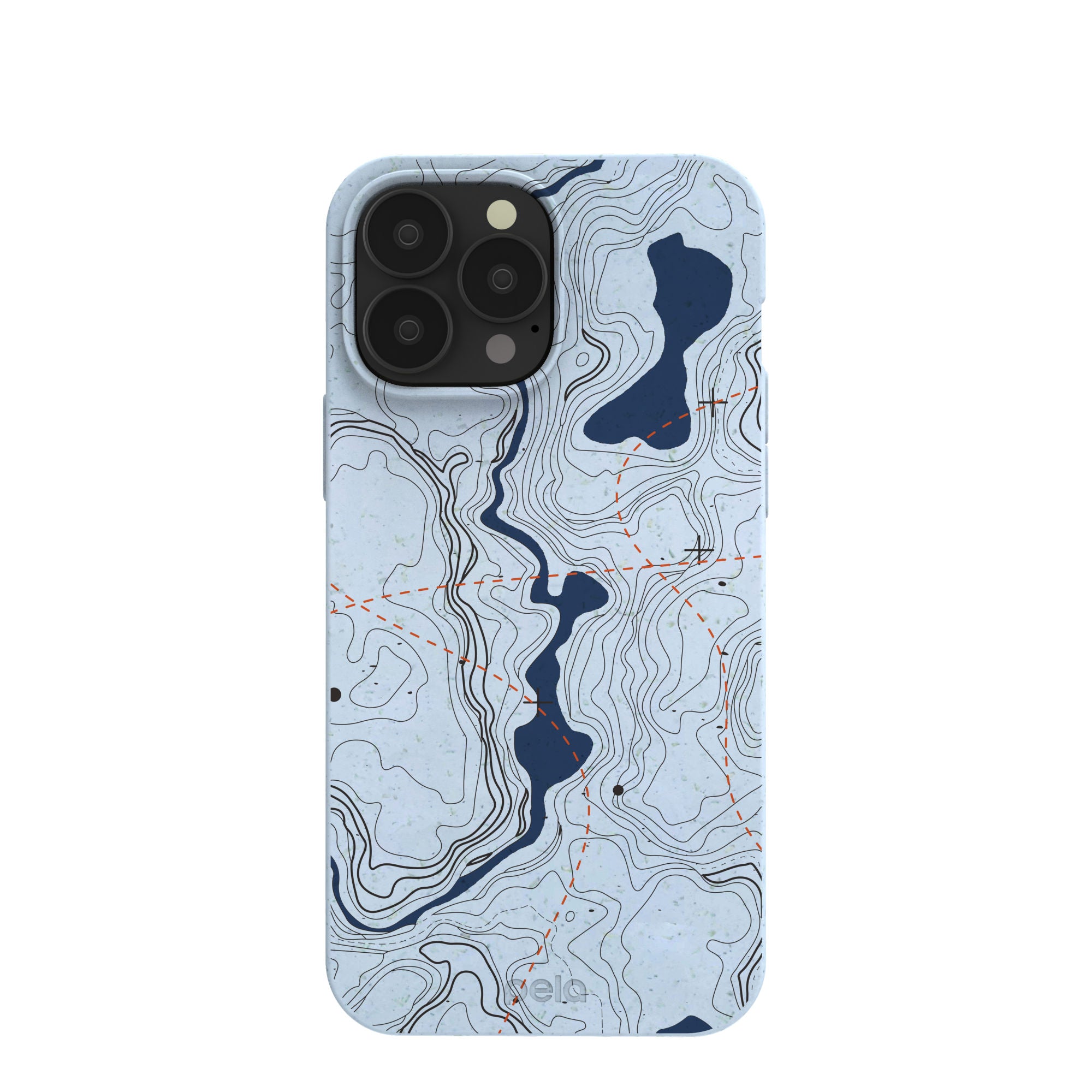 Powder Blue Contour Lines iPhone 13 Pro Max Case Pela Case