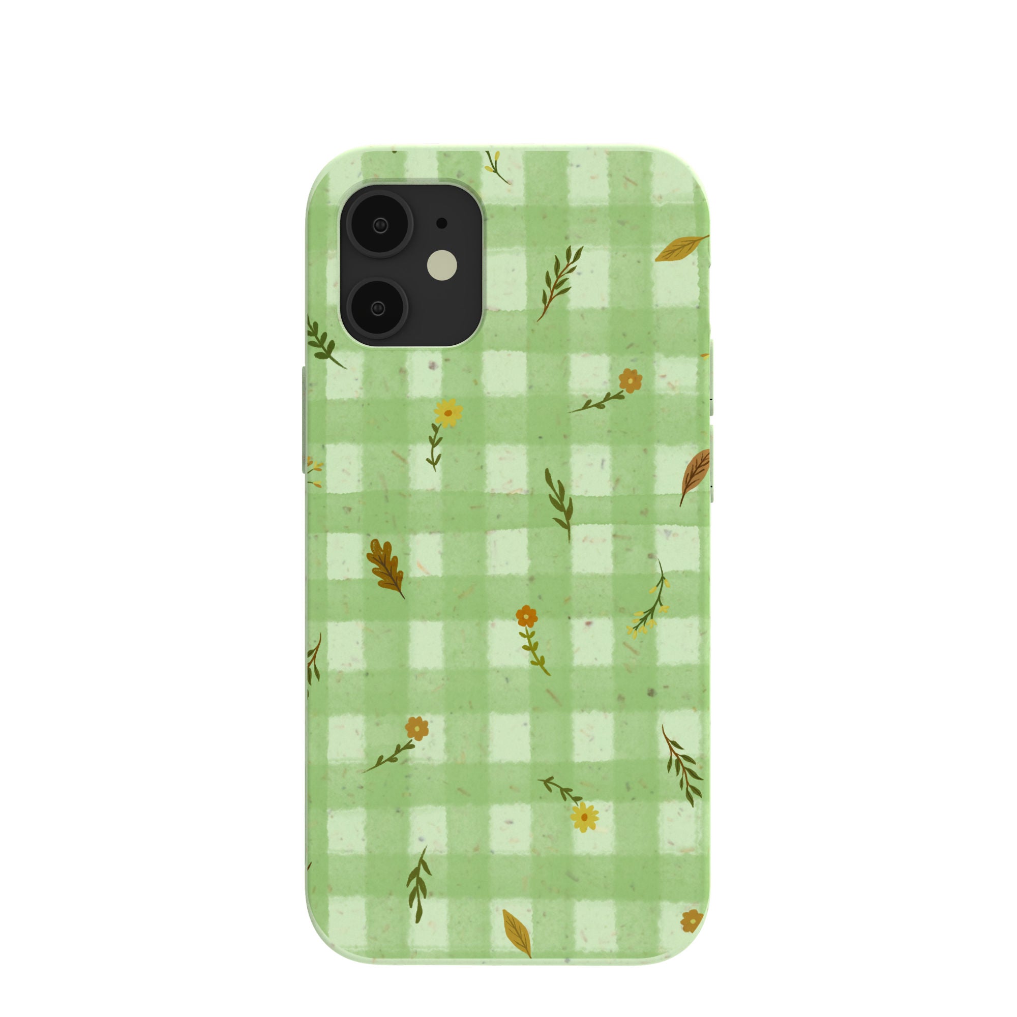 Coque pour iPhone 12 Mini à carreaux vert sauge