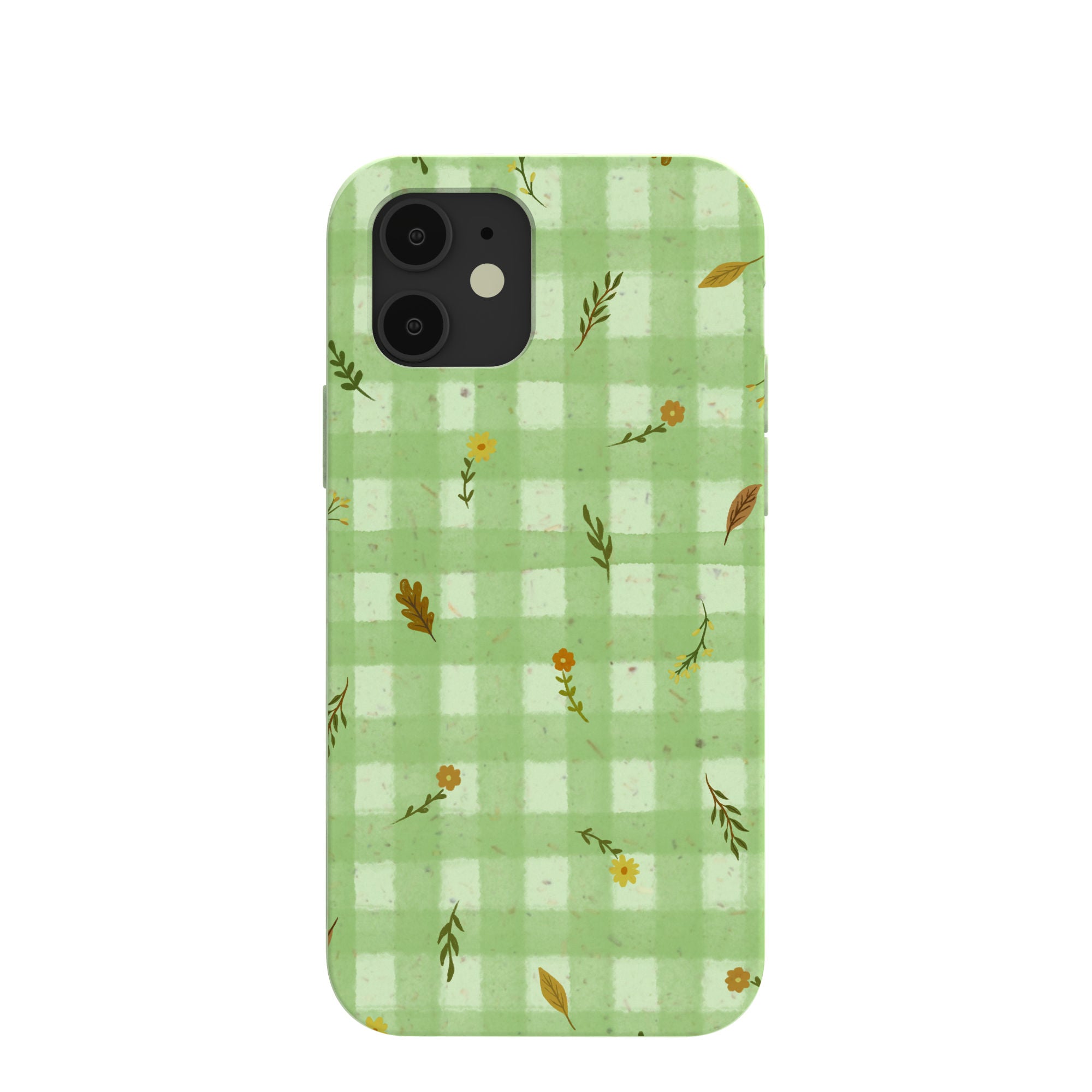 Coque à carreaux d'automne vert sauge pour iPhone 12/iPhone 12 Pro