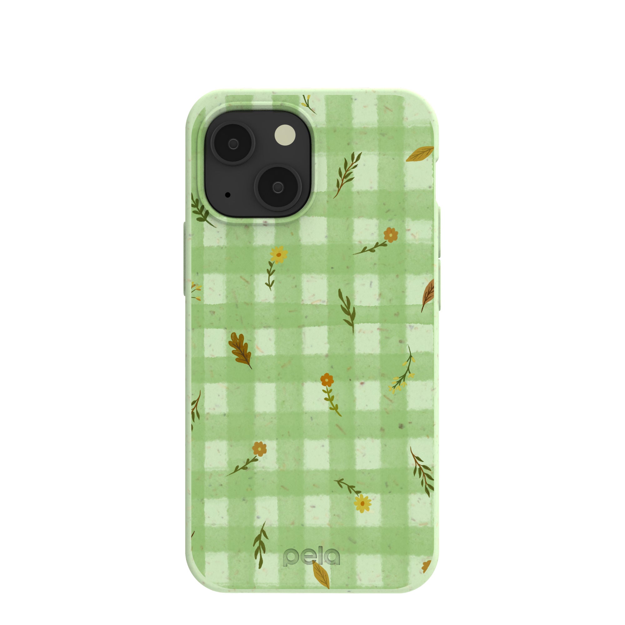 Coque pour iPhone 13 Mini à carreaux vert sauge