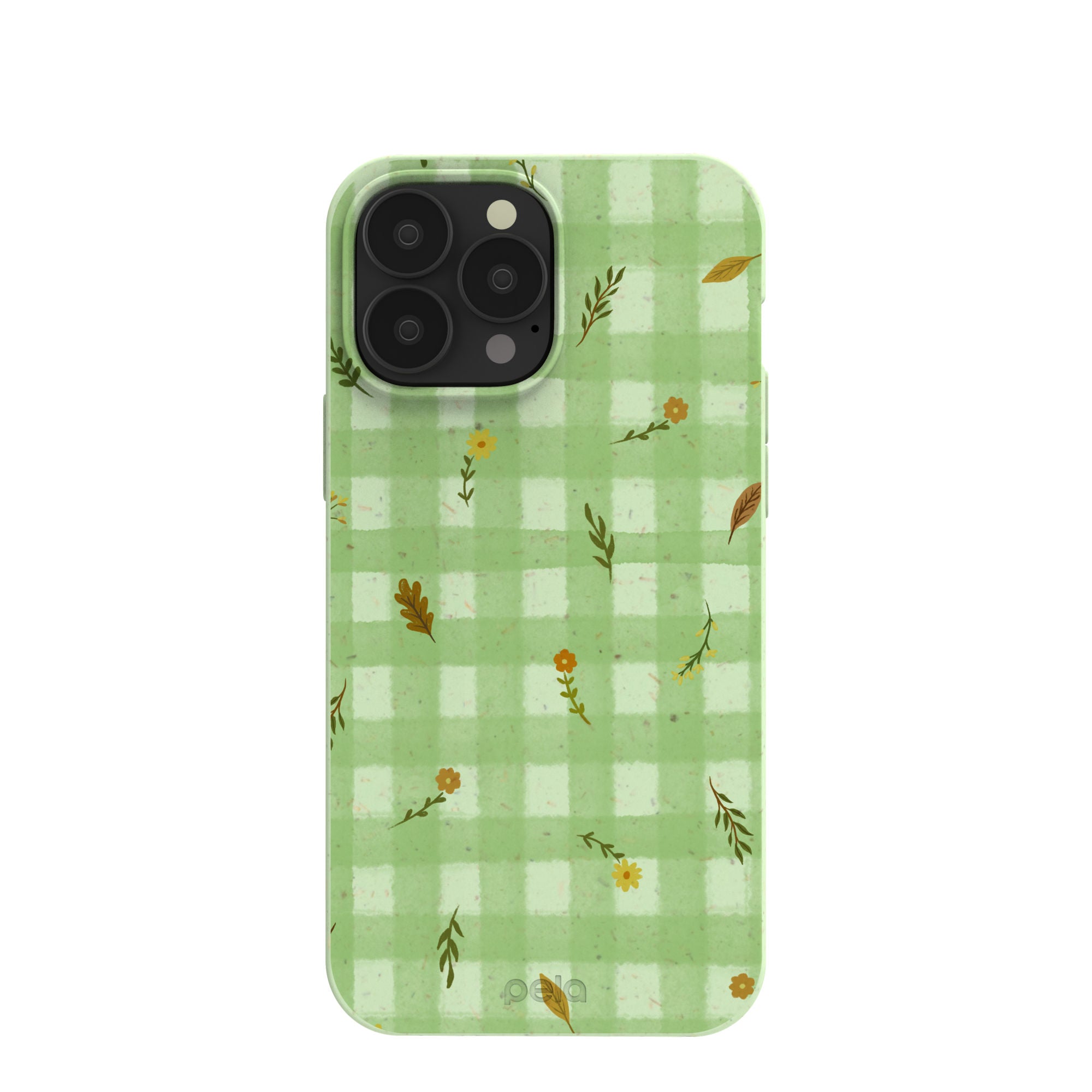 Coque pour iPhone 13 Pro Max à carreaux vert sauge