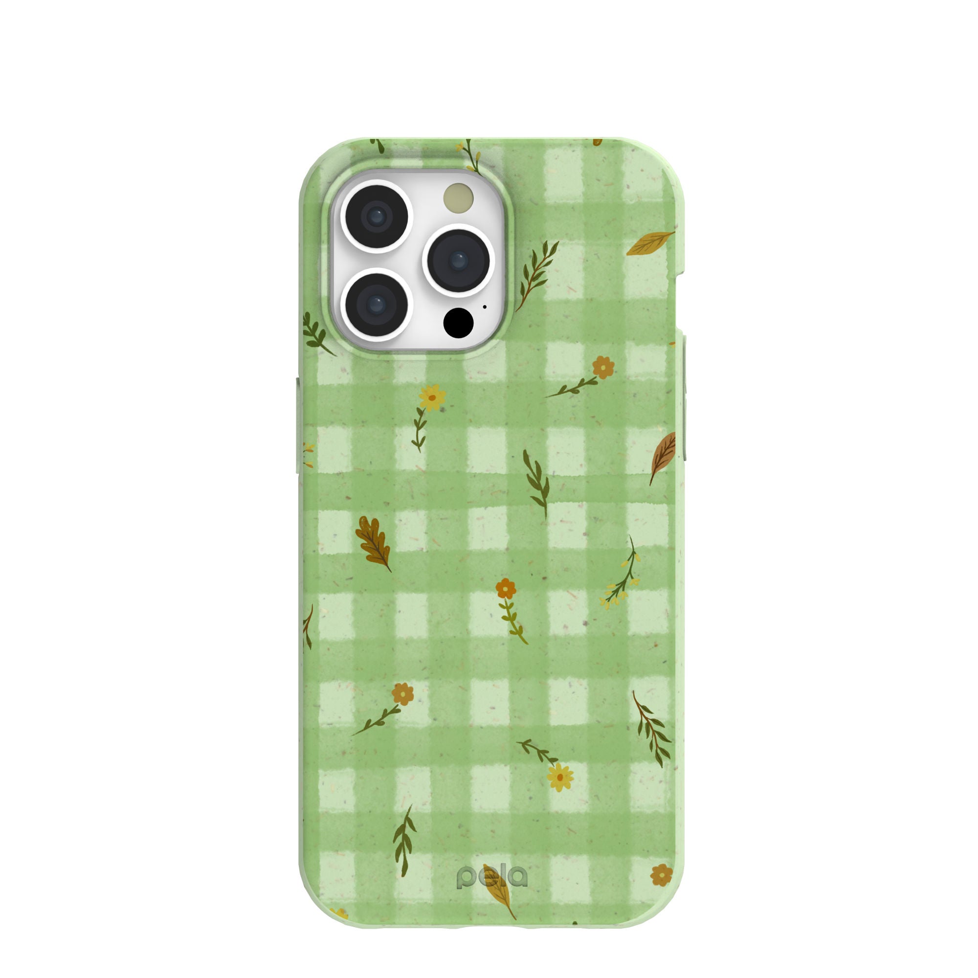 Coque iPhone 15 Pro Max à carreaux vert sauge