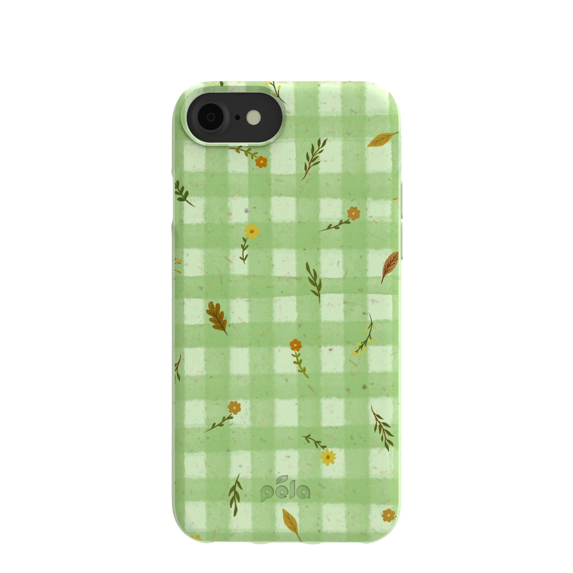 Coque à carreaux d'automne vert sauge pour iPhone 6/6s/7/8/SE