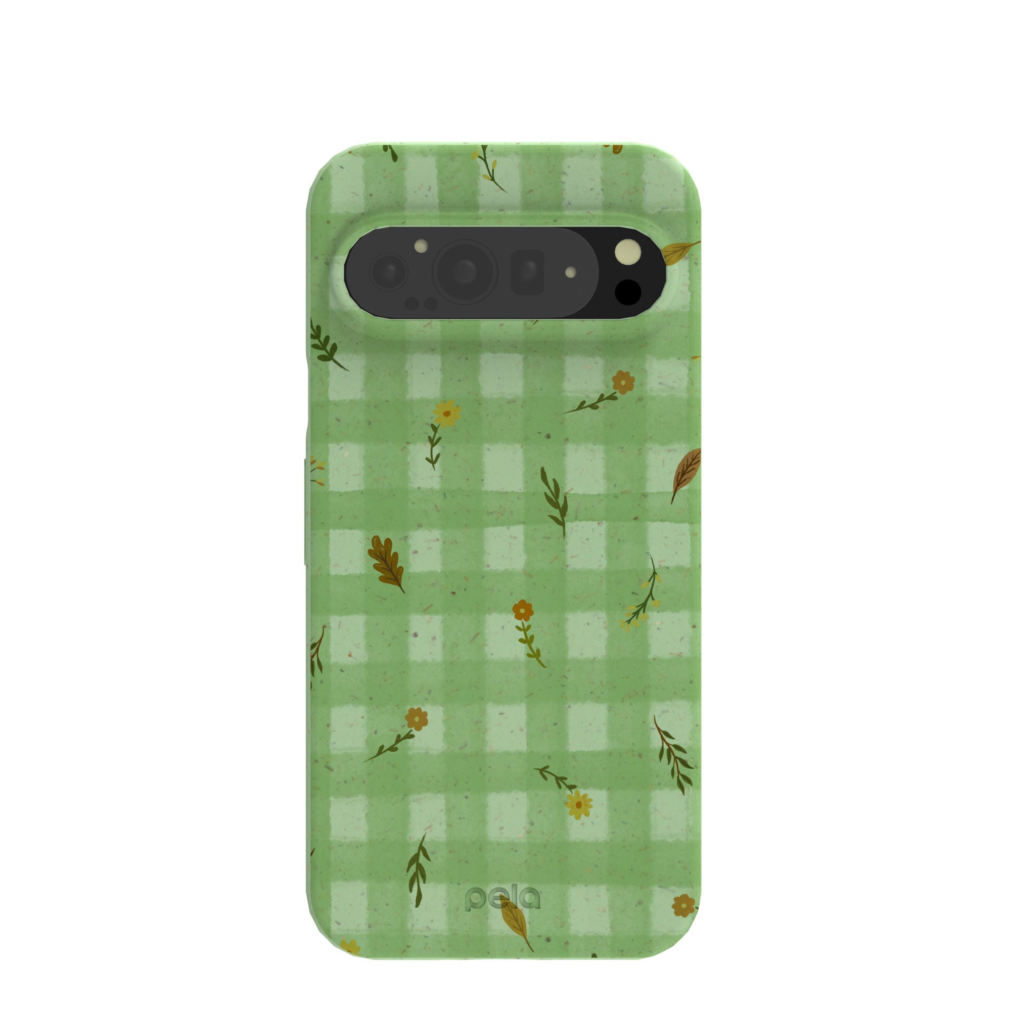 Coque Google Pixel 9 Pro XL à carreaux vert sauge