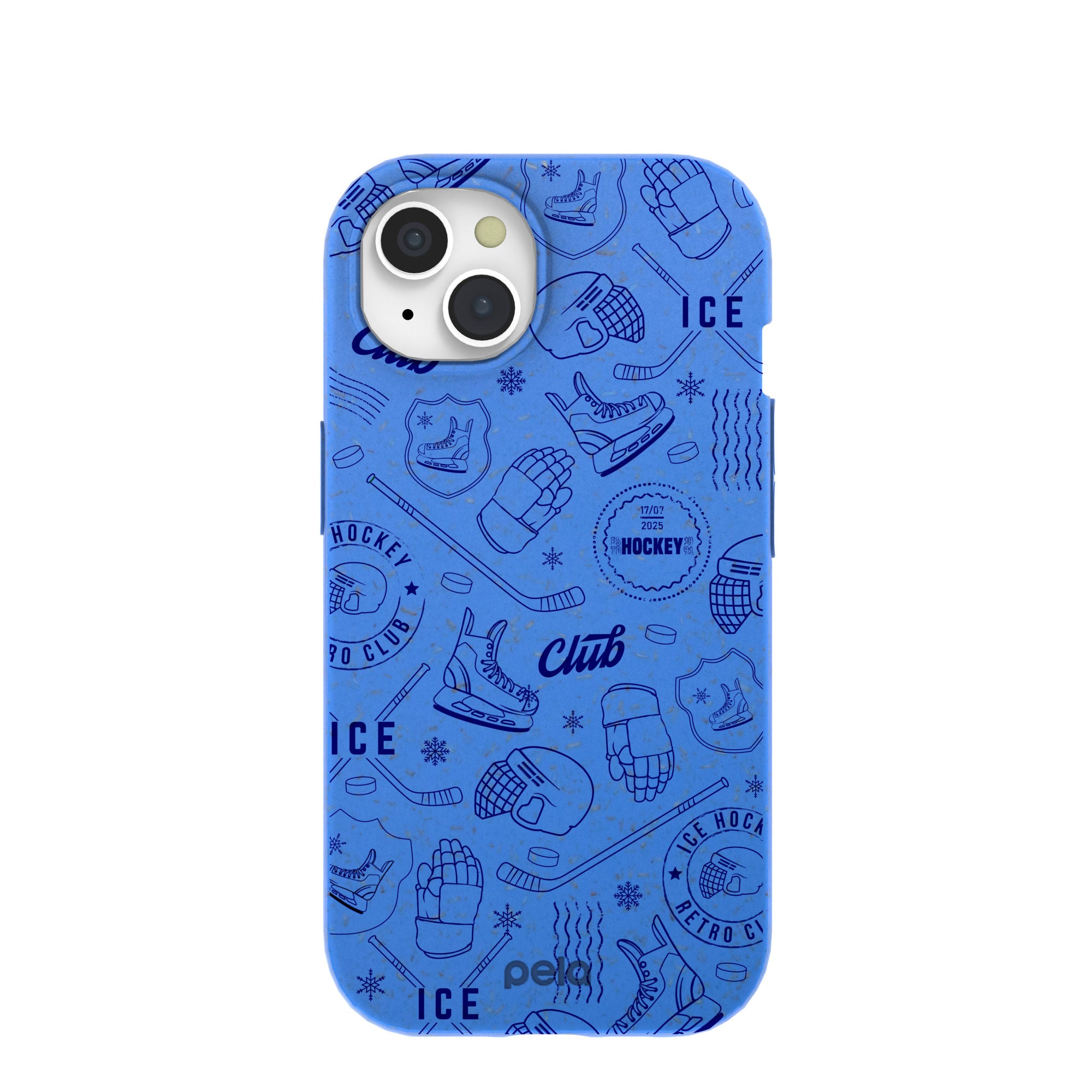 Electric Blue Hockey Postage iPhone 15 Case – Pela Case