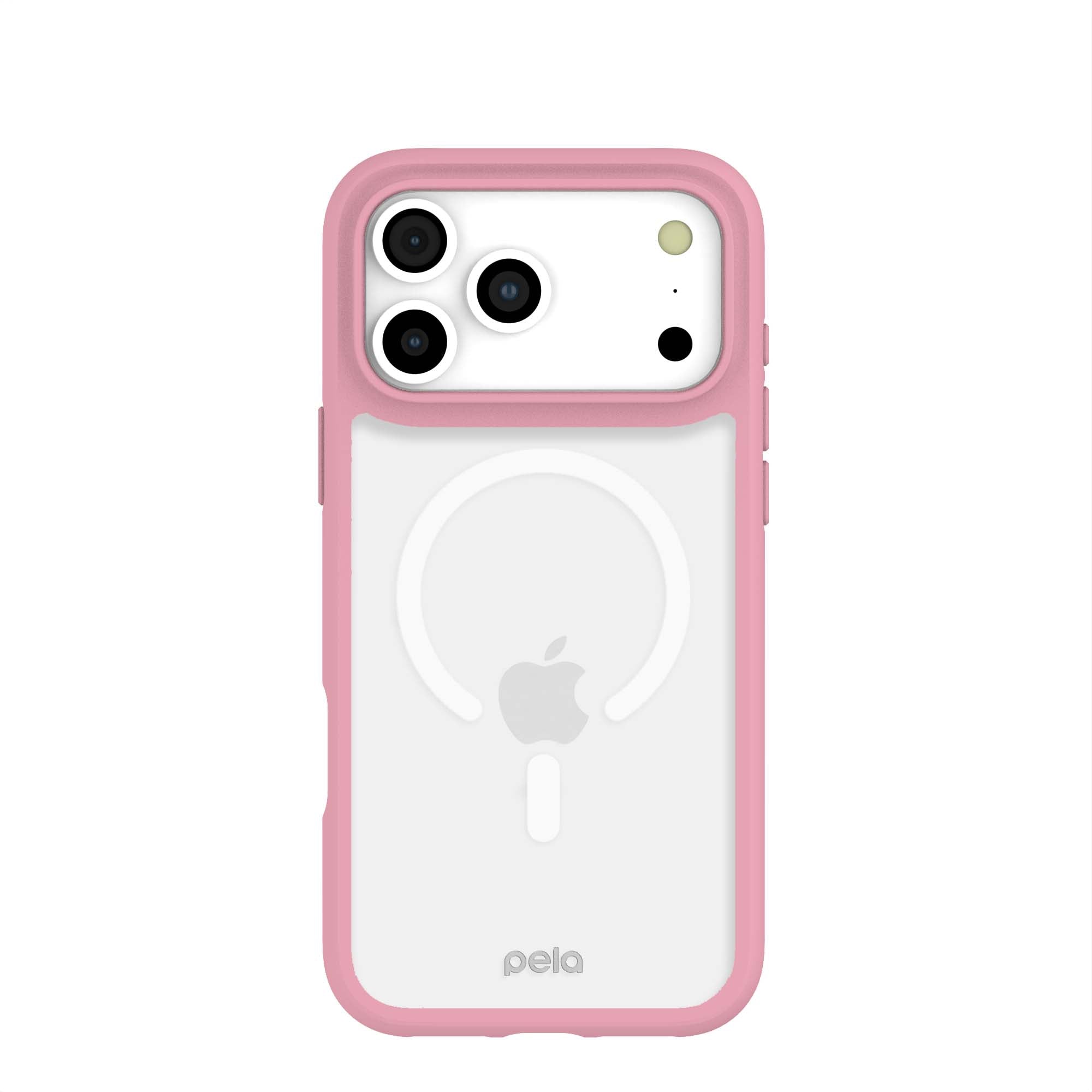 Clear iPhone 17 Pro Max Case with Petal Pink Ridge (MagSafe