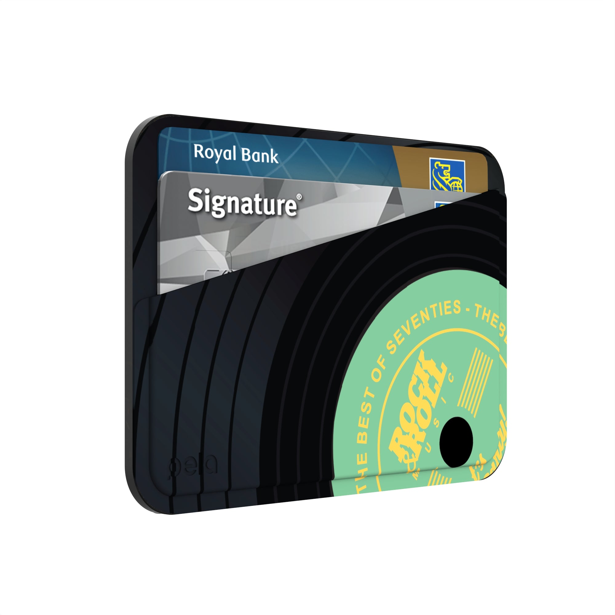 Mini portefeuille Vibes en vinyle noir