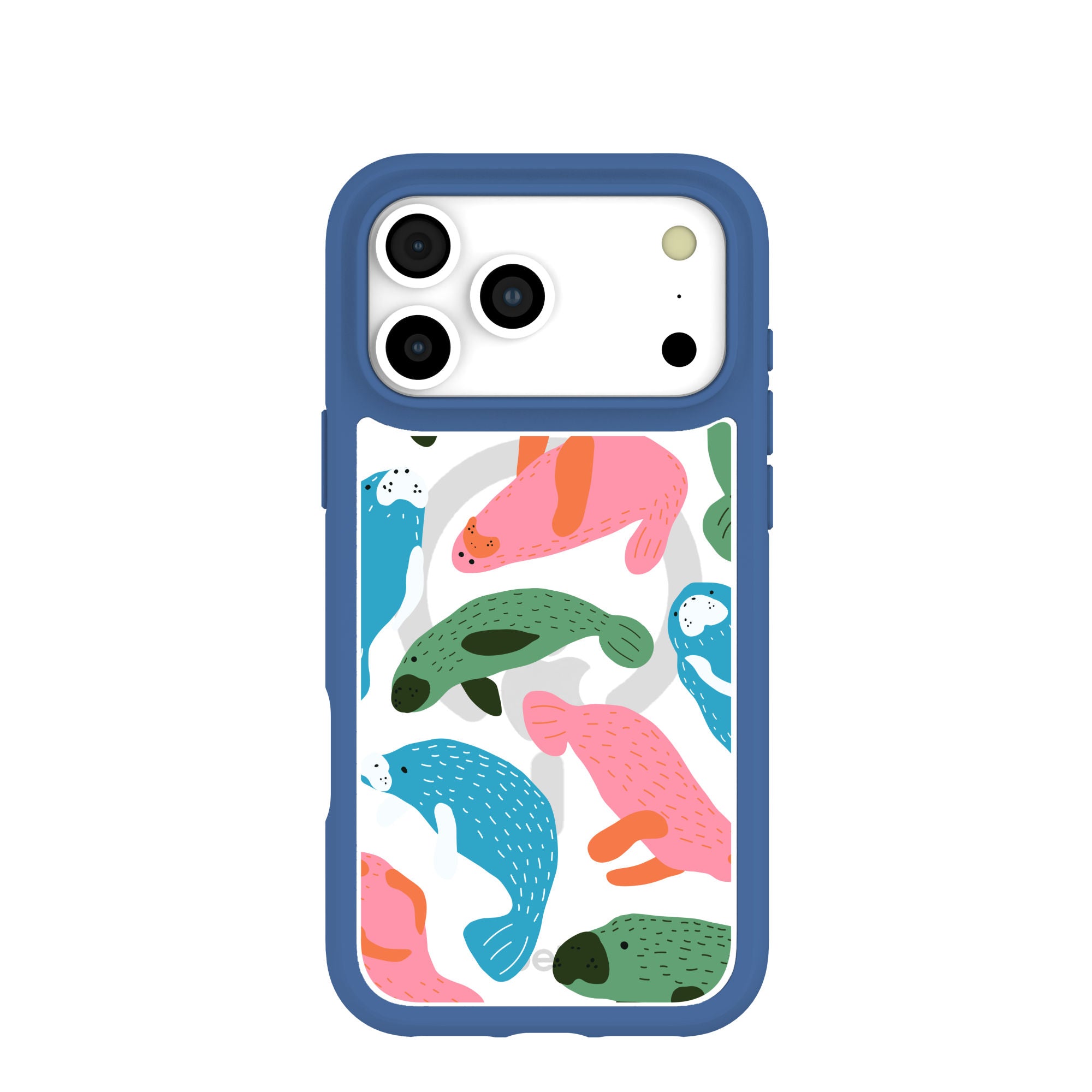 Clear Sea Cows iPhone 17 Pro Max Case With True Blue Ridge