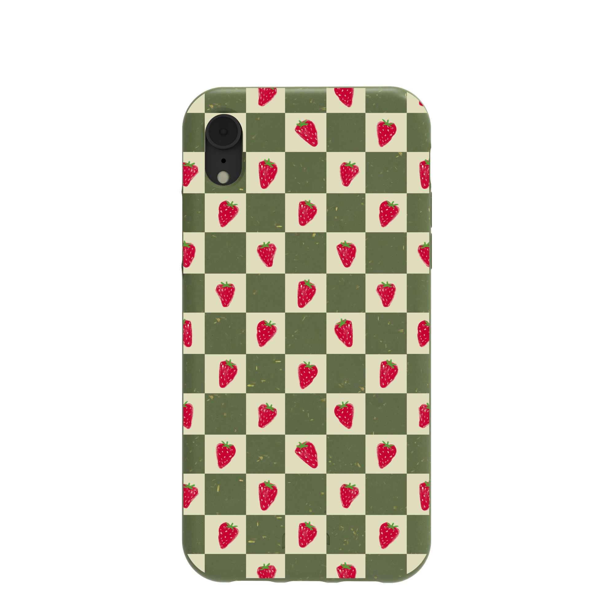 Coque iPhone XR Champ de fraises au sol forestier
