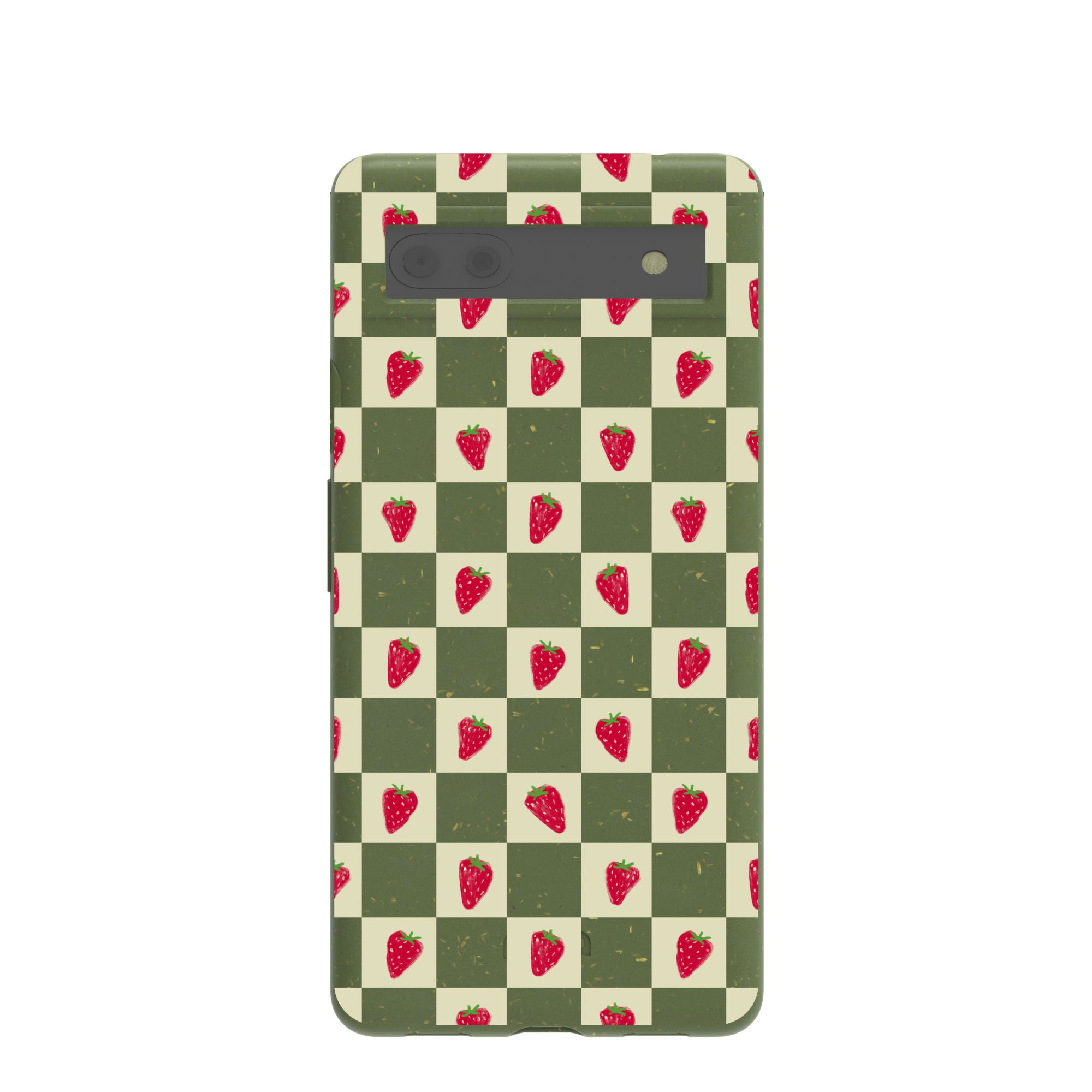 Coque Google Pixel 6a Motif Fraises et Sol Forestier