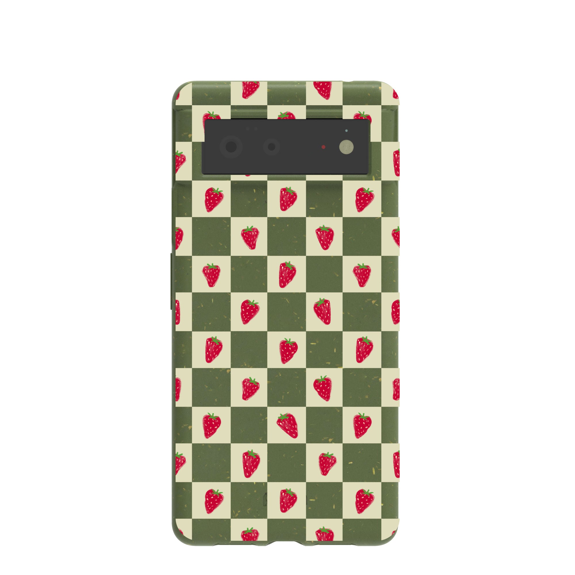 Coque Google Pixel 6 Motif Fraises au sol et champ de fraises