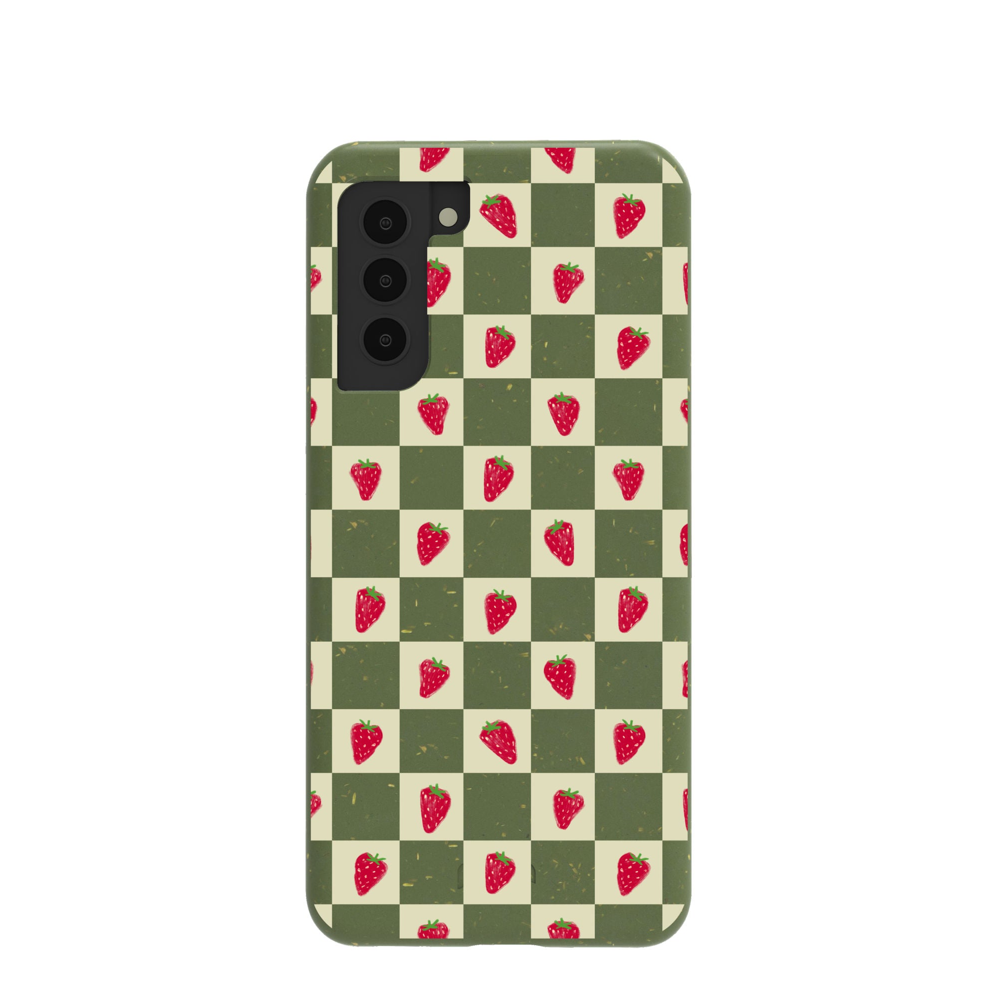 Coque Samsung Galaxy S21 Motif Champ de fraises et sol forestier