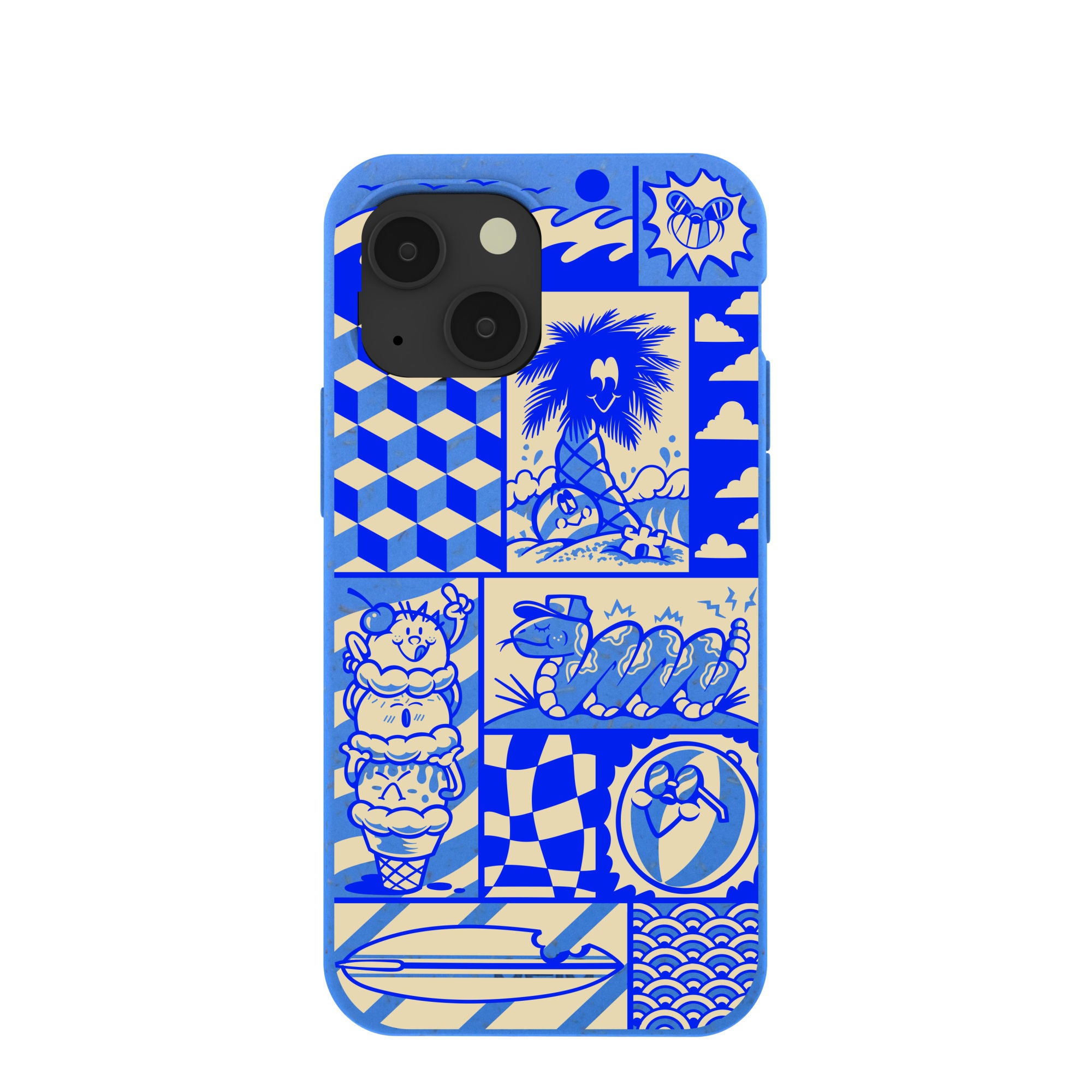 Coque iPhone 13 Mini Bleu Électrique Summer Blues - image 1
