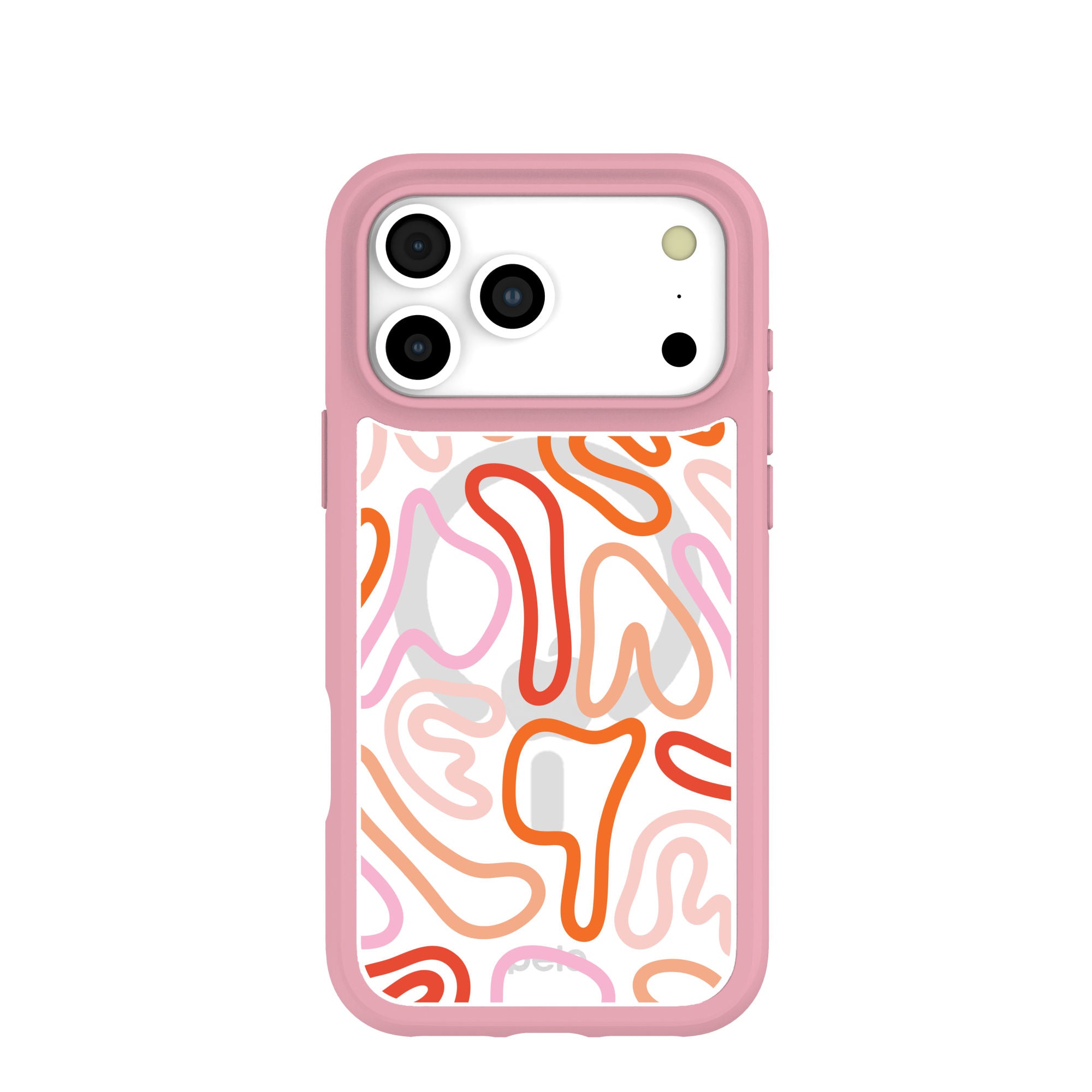 Clear Sweet Doodles iPhone 17 Pro Max Case With Petal Pink Ridge (MagSafe included)