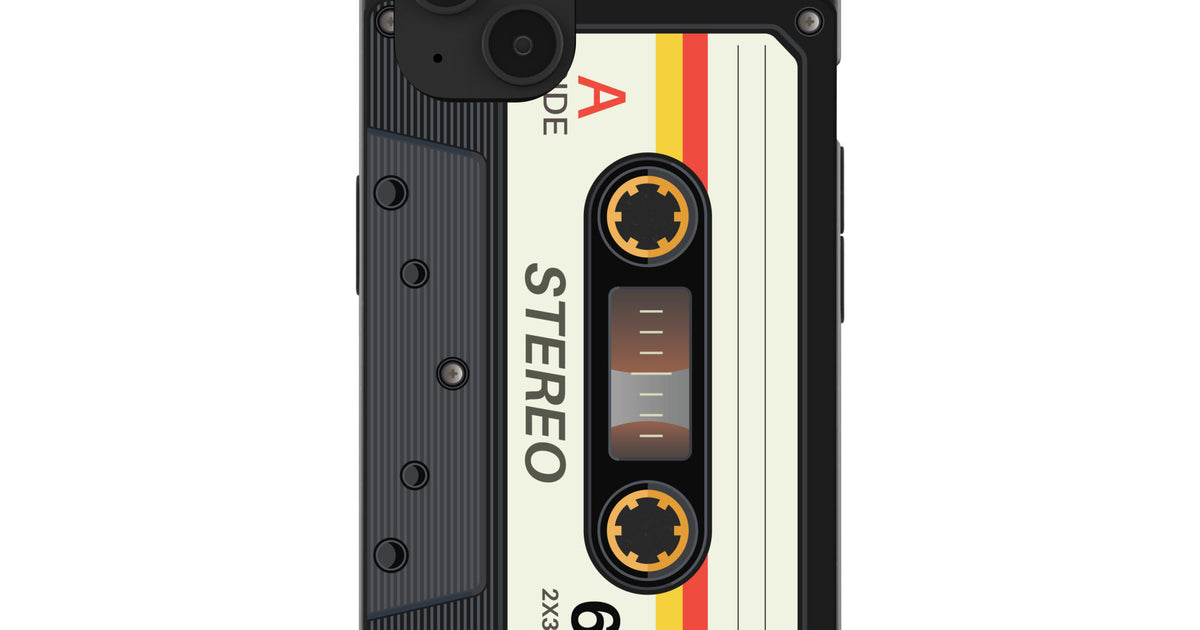 Black Cassette iPhone 13 Case Pela Case Black Cassette iPhone 13 Case Pela Case