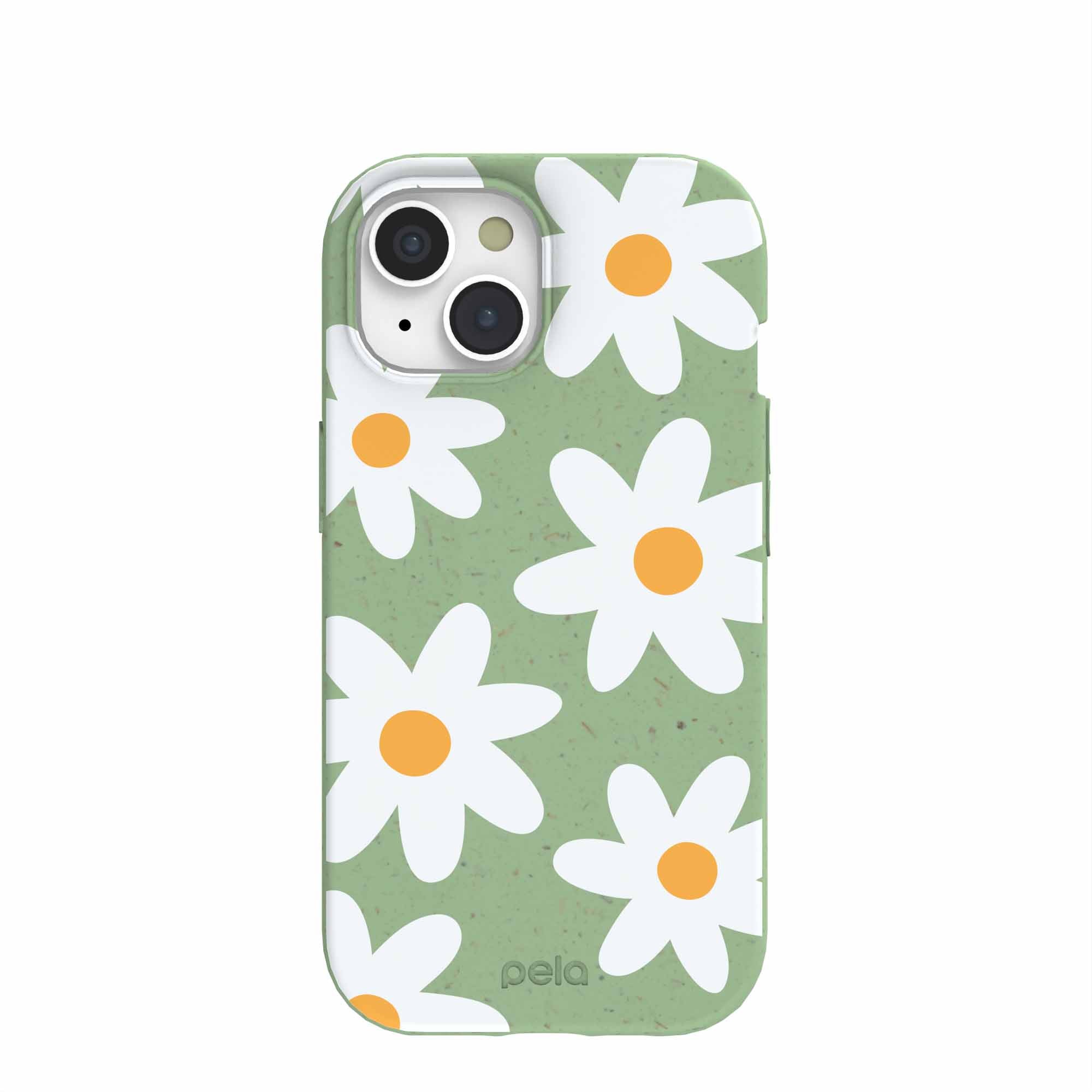 Sage Green Daisy iPhone 15 Case Pela Case