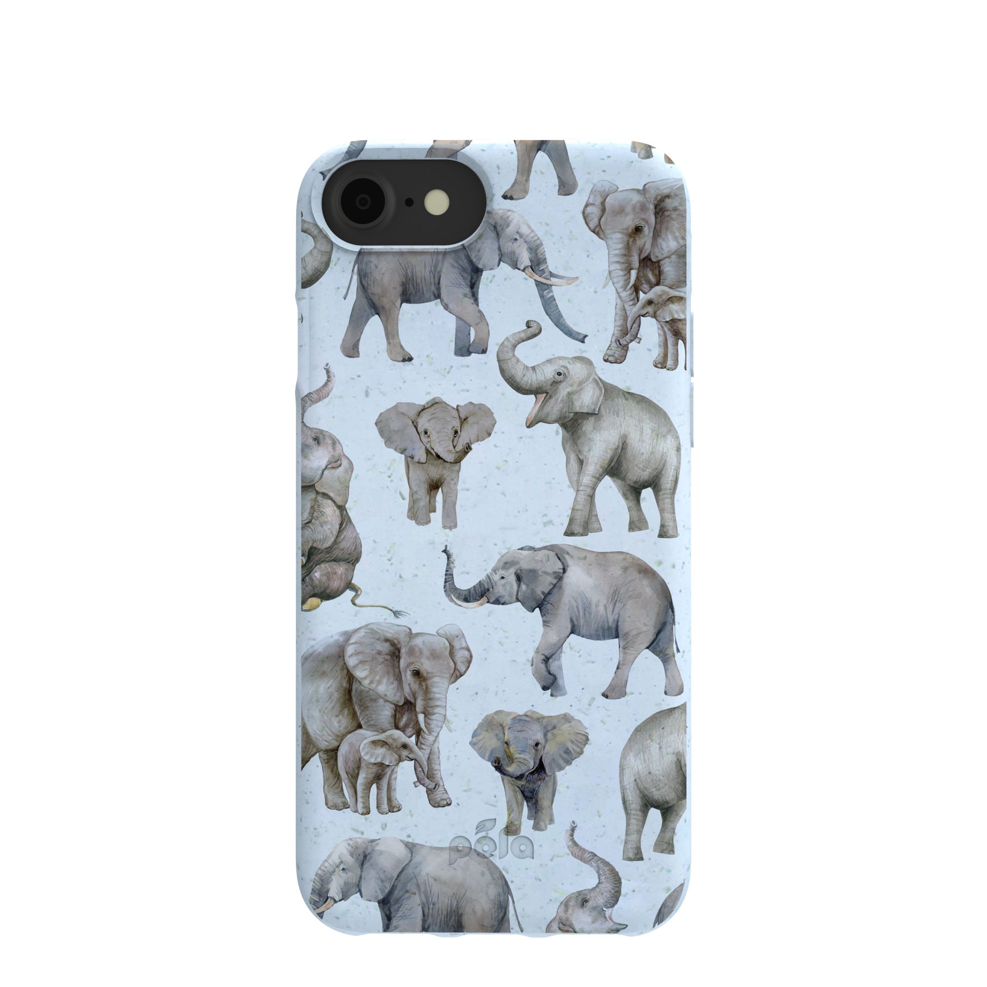 Powder Blue Elephant Parade iPhone 6 6s 7 8 SE Case Pela Case