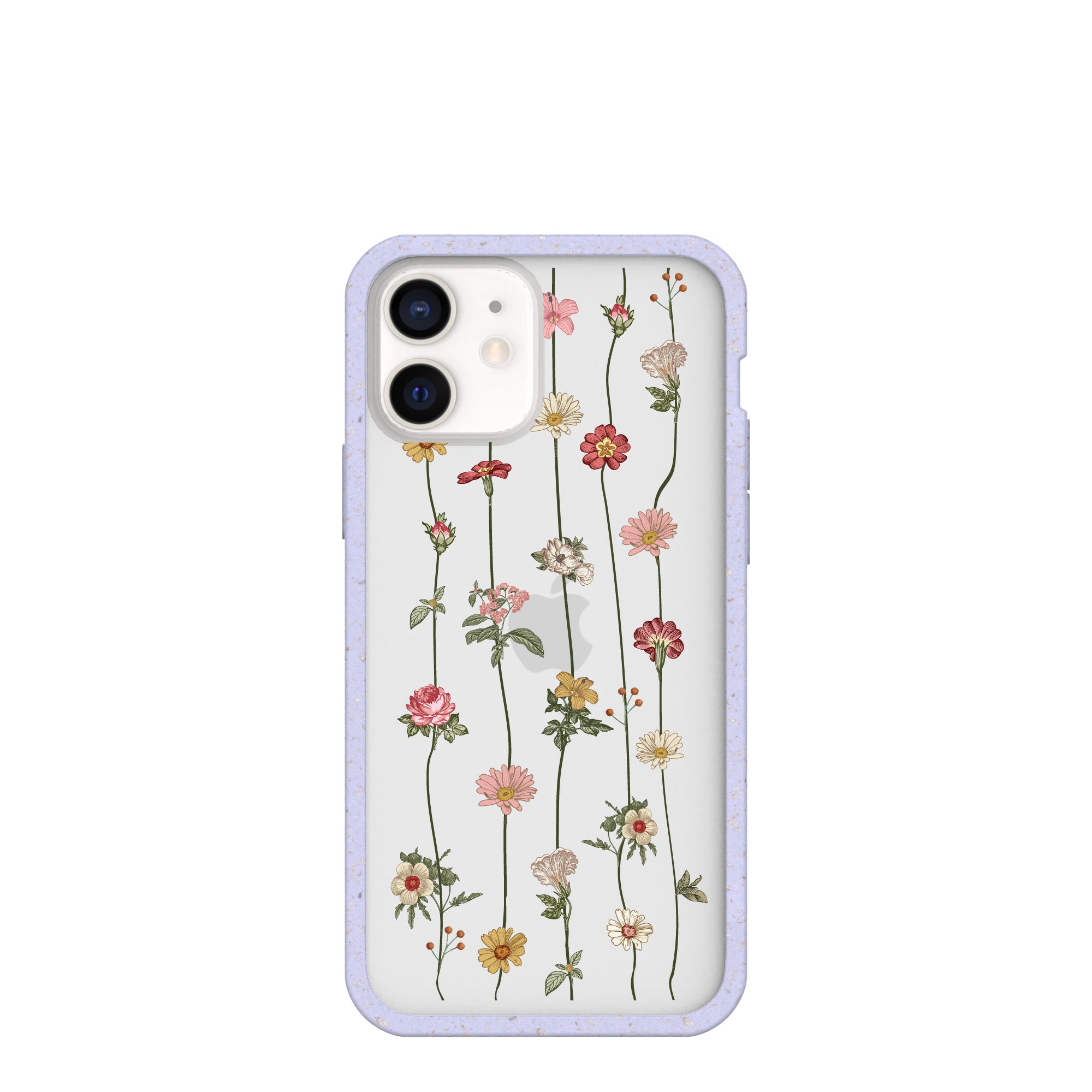 Clear Floral Vines iPhone 12 Mini Case With Lavender Ridge