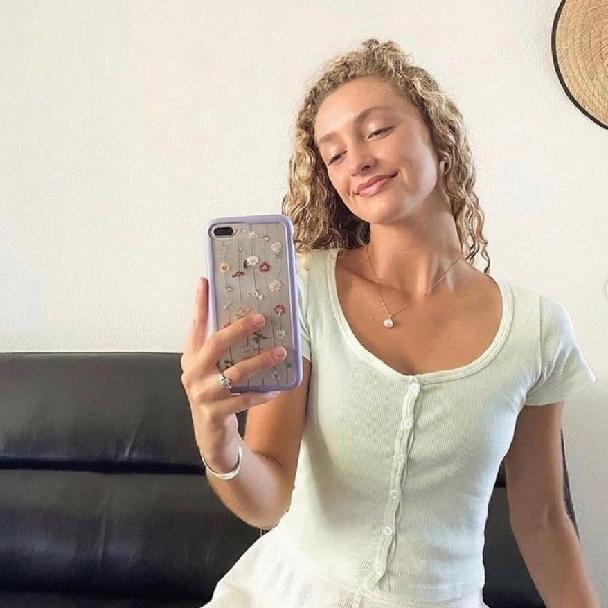 Clear Floral Vines iPhone 12 Mini Case With Lavender Ridge