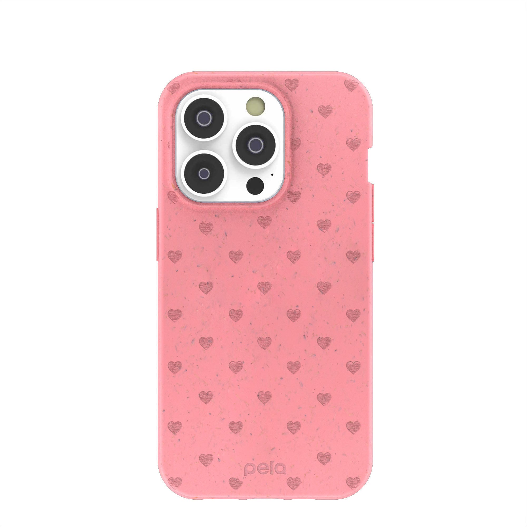 Bubblegum Pink Hearts iPhone 14 Pro Case – Pela Case