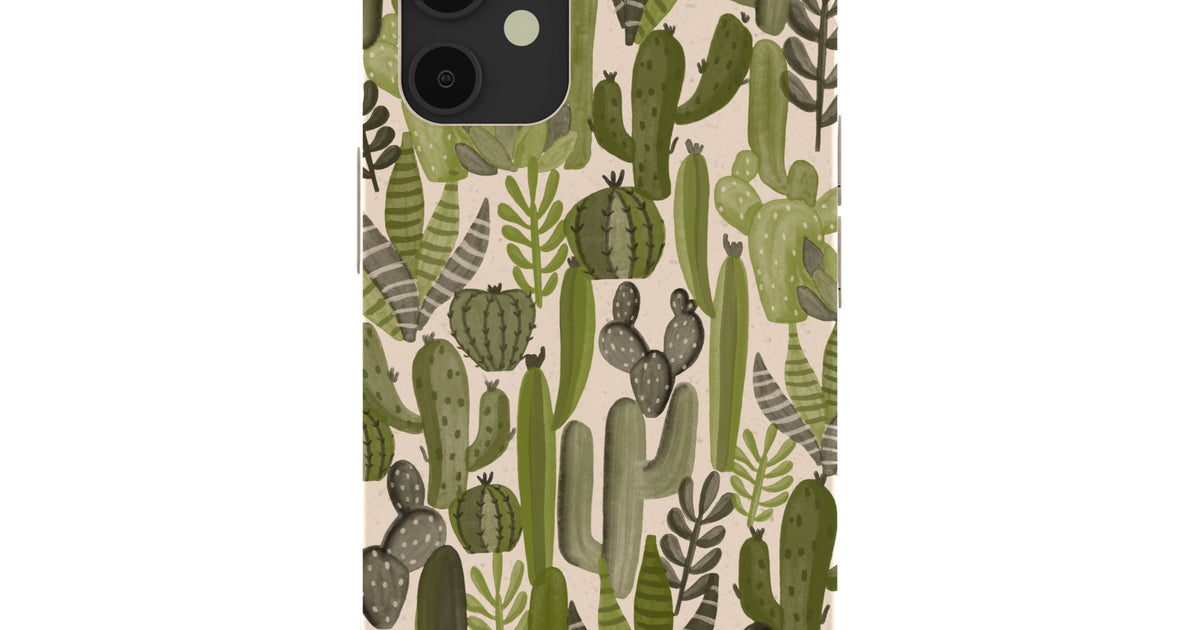 succulent phone case Seashell Succulent Cacti iPhone 12 Mini Case – Pela Case