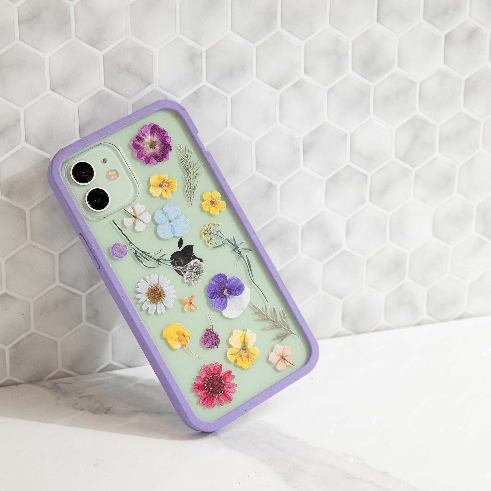 Clear Springtime iPhone 12 Mini Case With Lavender Ridge