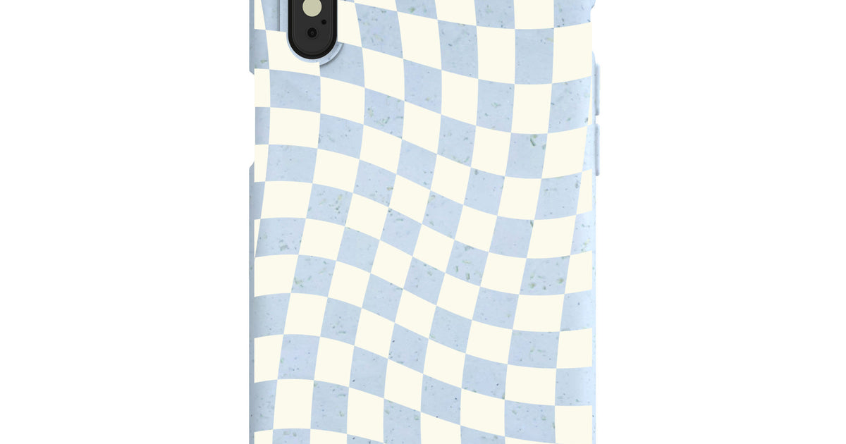 Powder Blue Warped Checkers iPhone X Case – Pela Case