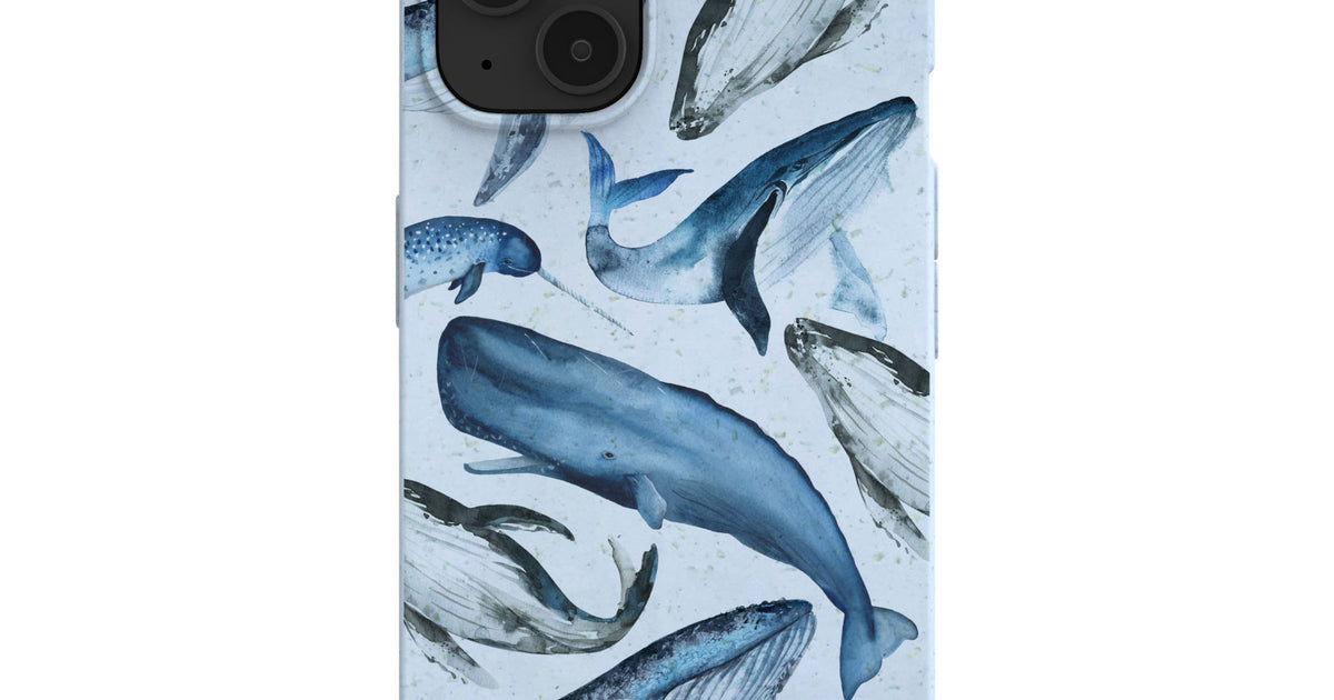 Powder Blue Whales iPhone 13 Case – Pela Case Powder Blue Whales iPhone 13 Case – Pela Case