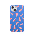 Coque iPhone 14 Axolotls bleu électrique