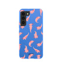 Coque Samsung Galaxy S22 avec axolotls bleu électrique