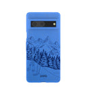 Coque Google Pixel 7 bleu électrique motif ski de randonnée