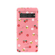 Coque Google Pixel 7 Pro rose bonbon avec abeilles et baies
