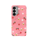 Coque Samsung Galaxy S26+ (Plus) rose bonbon à motif abeilles et baies