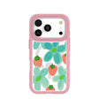 Coque transparente Berry Belle pour iPhone 17 Pro avec motif pétale rose (MagSafe inclus)