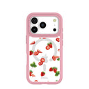 Coque transparente rose baie pour iPhone 17 Pro avec motif pétale rose (MagSafe inclus)
