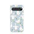 Coque Google Pixel 9 Pro XL à motif de fleurs bleu poudre