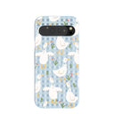 Coque Google Pixel 9 Pro XL à motif de fleurs bleu poudre