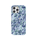 Coque iPhone 15 Pro Max à fleurs bleues et poudre