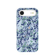 Coque iPhone 17 Air bleu poudre à fleurs bleues