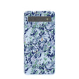 Coque Google Pixel 6a bleu poudre à fleurs bleues