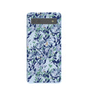 Coque Google Pixel 6a bleu poudre à fleurs bleues