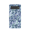 Coque Google Pixel 6 bleu poudre à fleurs bleues