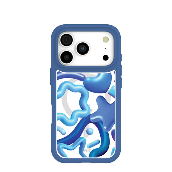 Clear Blue Chrome iPhone 17 Pro Case With True Blue Ridge (MagSafe