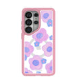 Coque transparente Blush Bloom pour Samsung Galaxy S26 Ultra avec bordure rose pétale (chargement magnétique inclus)