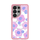 Coque transparente Blush Bloom pour Samsung Galaxy S26 Ultra avec bordure rose pétale (chargement magnétique inclus)