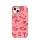 Coque pour iPhone 15 Bubblegum Pink Book Club