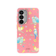 Coque Samsung Galaxy S26 rose bonbon avec perruche Daydream