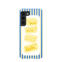Coque Samsung Galaxy S22 à motif barres de beurre bleu électrique